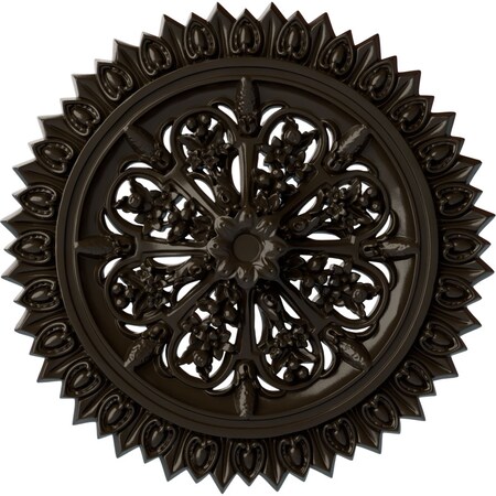Ekena Millwork Lariah Ceiling Medallion (Fits Canopies up to 1 3/8"), 24 3/4"OD 1 3/8"ID x 3 1/4"P, Stone Hearth CM24LASHF